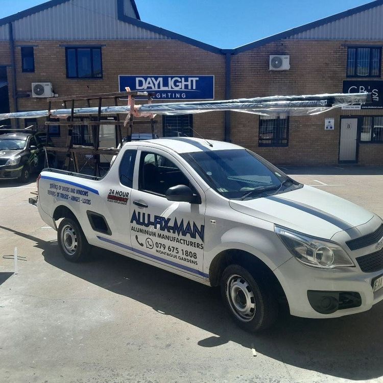 The Alufixman bakkie loaded with profiles in Montague Gardens